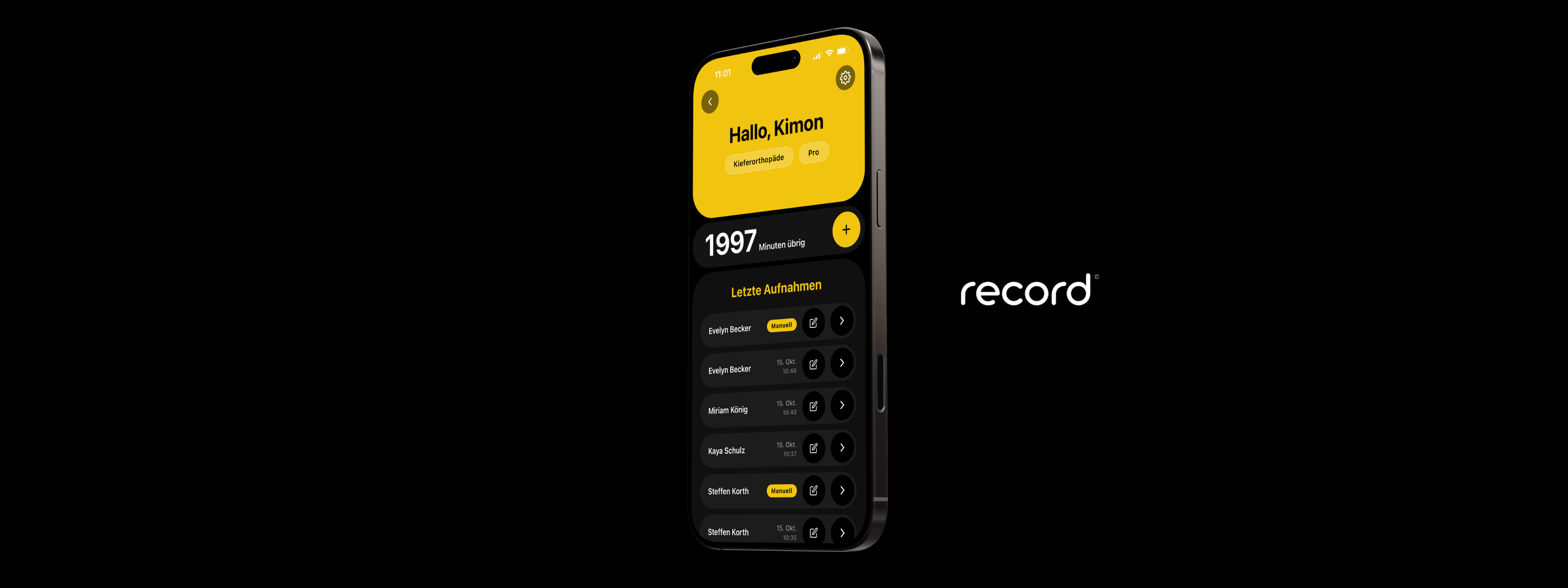 trainity Record - Transkripte-Liste mit allen Gesprächsprotokollen